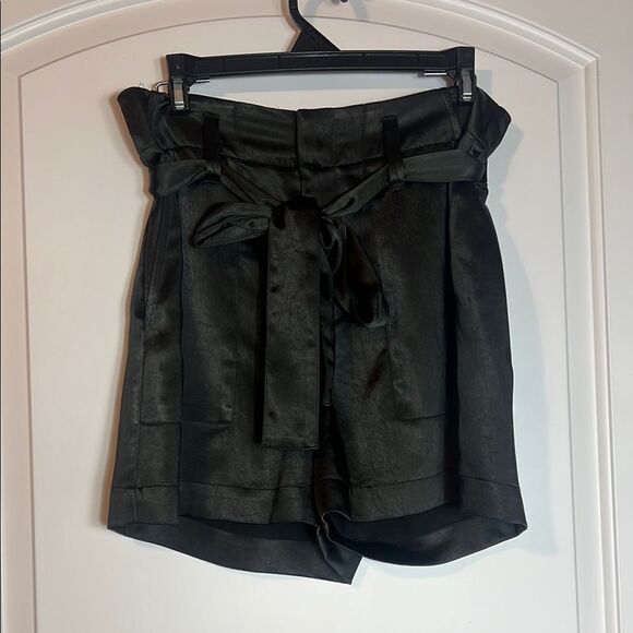 Sanctuary Pants - NWOT - SANCTUARY BLACK SATIN SILK HIGHWAISTED SHORTS - S